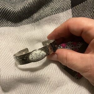 Paparazzi Silver Bracelet with Intricate Design